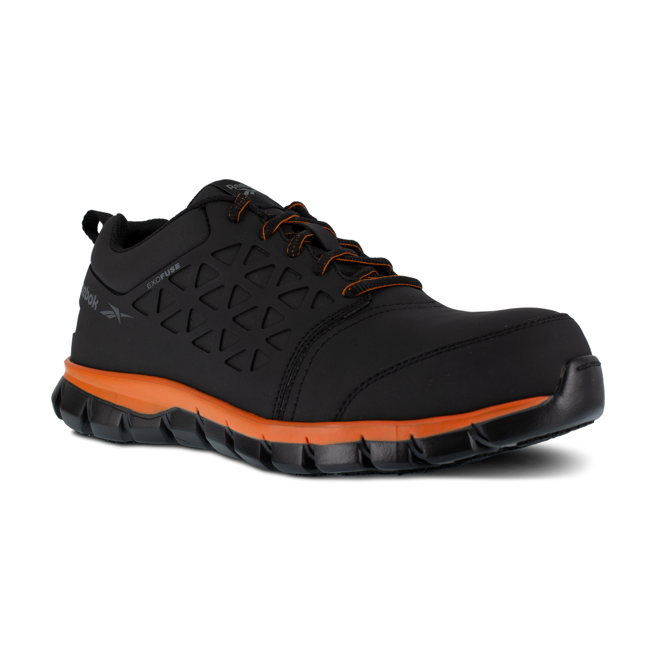 Reebok Men's Sublite Cushion Athletic Composite Toe Work Shoe - Black/Orange RB4050