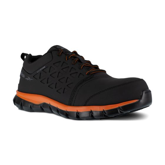 Reebok Men's Sublite Cushion Athletic Composite Toe Work Shoe - Black/Orange RB4050