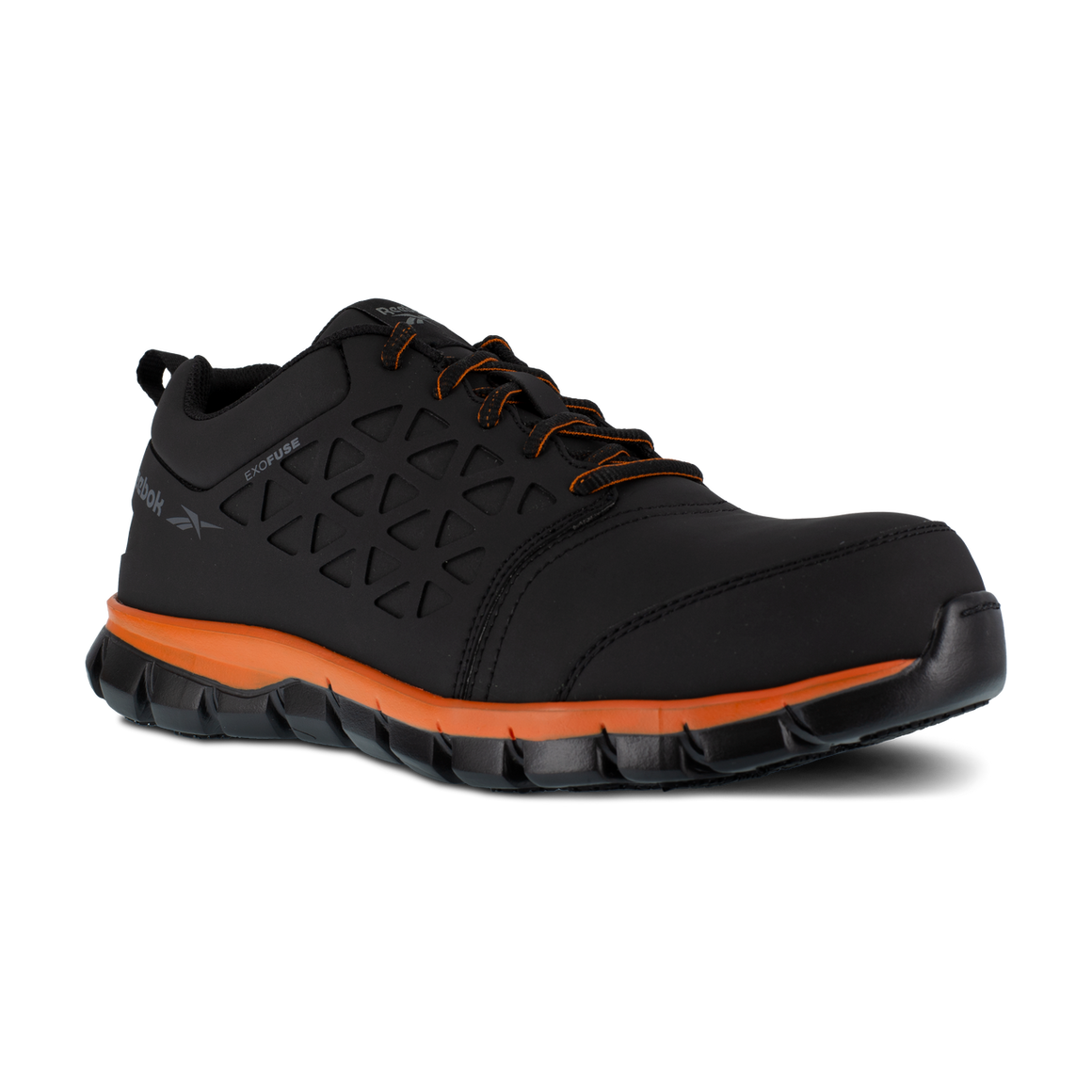 Reebok Men's Sublite Cushion Athletic Composite Toe Work Shoe - Black/Orange RB4050