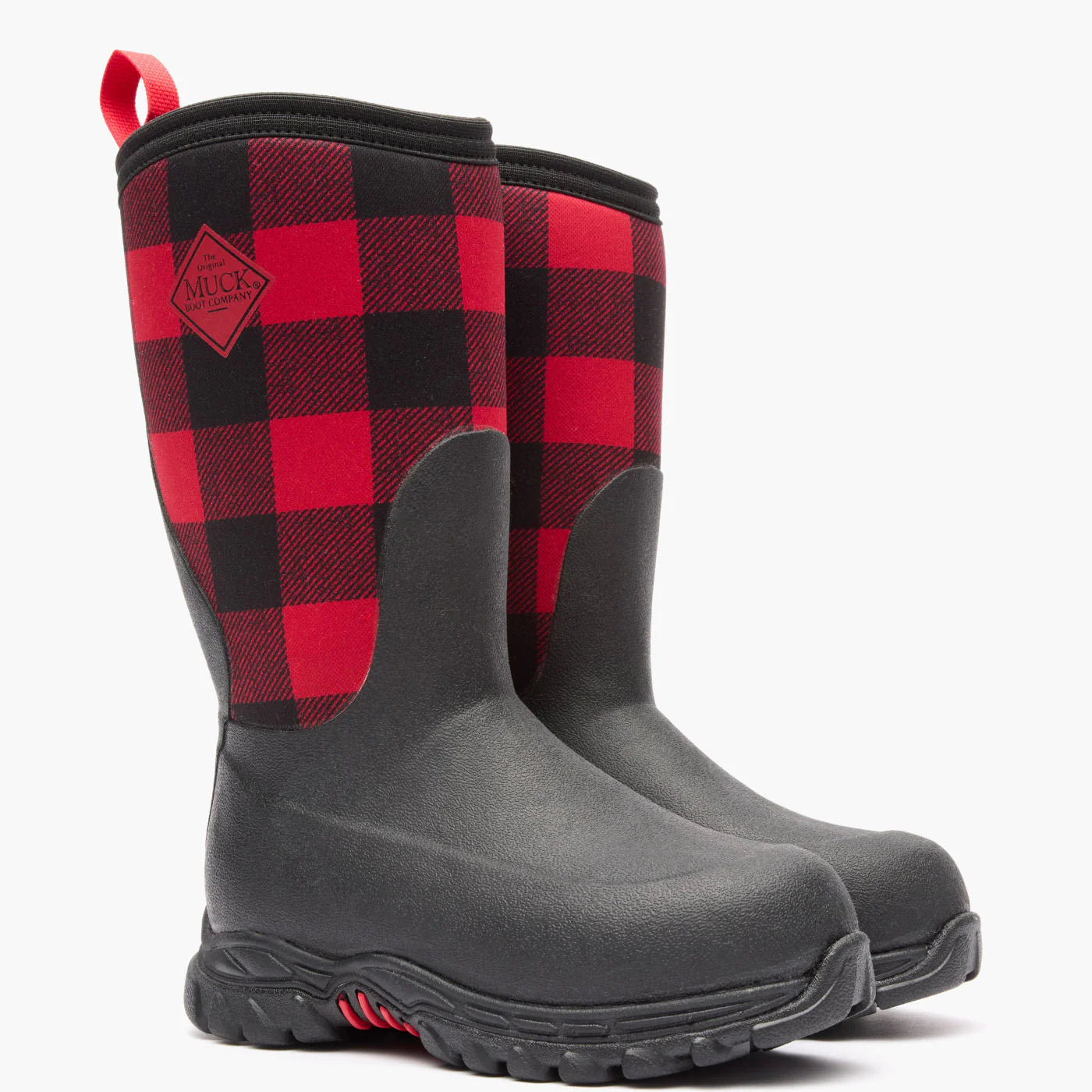 Muck Boot Kid's Rugged II Rubber Boot - Black/Buffalo Plaid RG26PLD - ShoeShackOnline