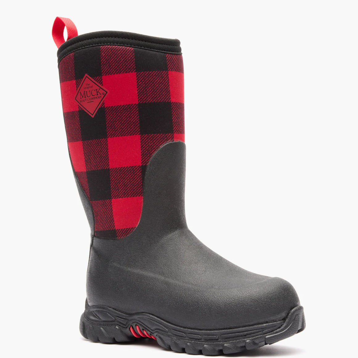 Muck Boot Kid's Rugged II Rubber Boot - Black/Buffalo Plaid RG26PLD - ShoeShackOnline