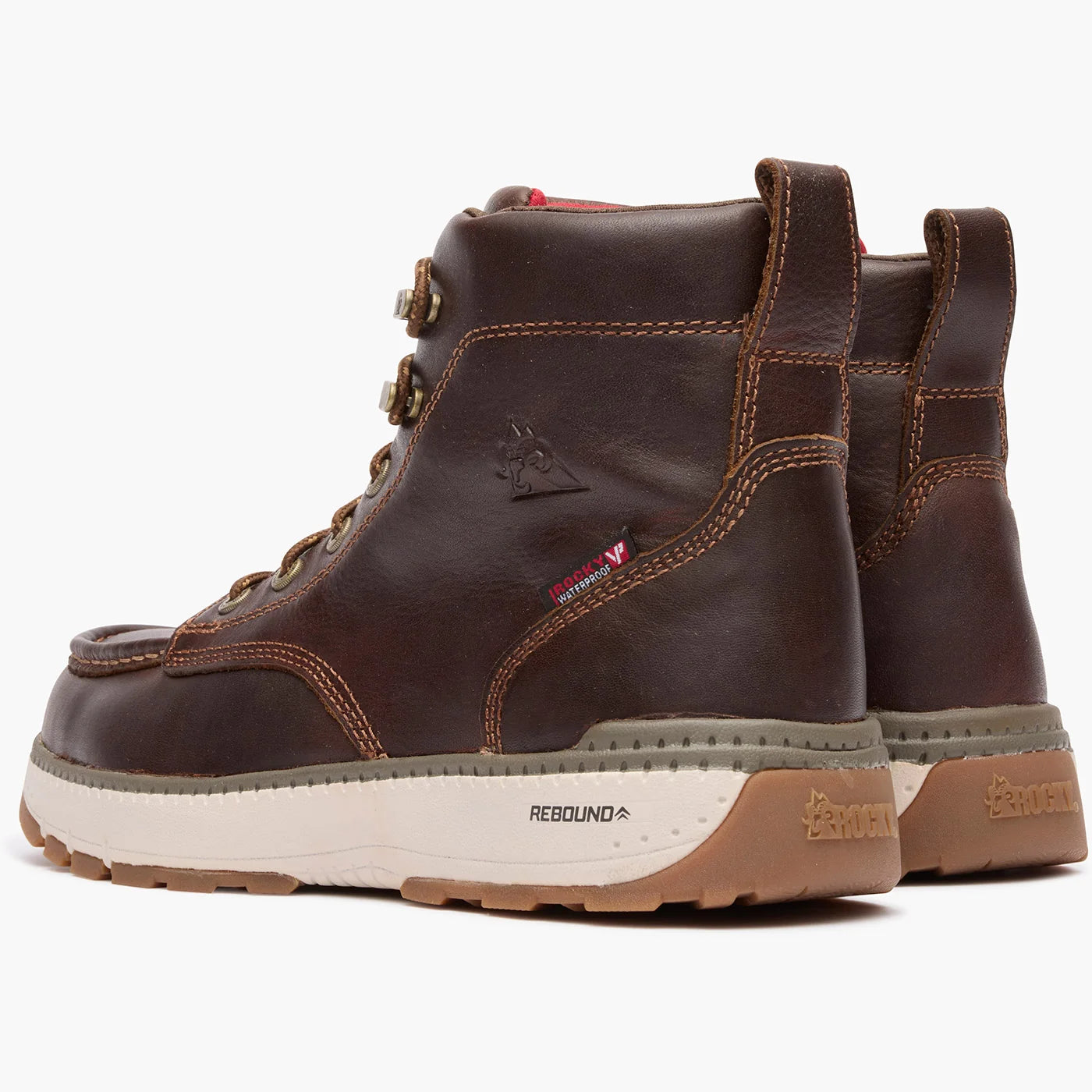 Rocky Men's 6" Rebound Wedge Composite Toe Work Boot - Tobacco RKK0435