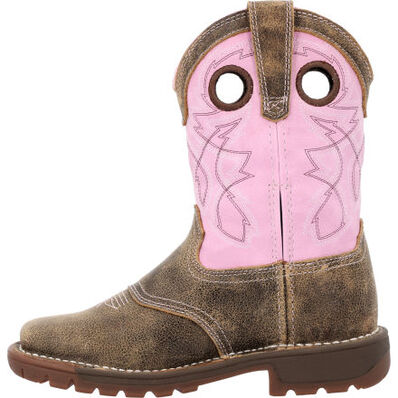 Rocky Little Kid's Legacy 32 Western Boot - Brown/Pink RKW0408C