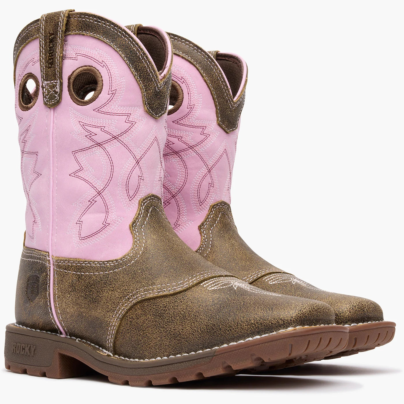 Rocky Little Kid's Legacy 32 Western Boot - Brown/Pink RKW0408C