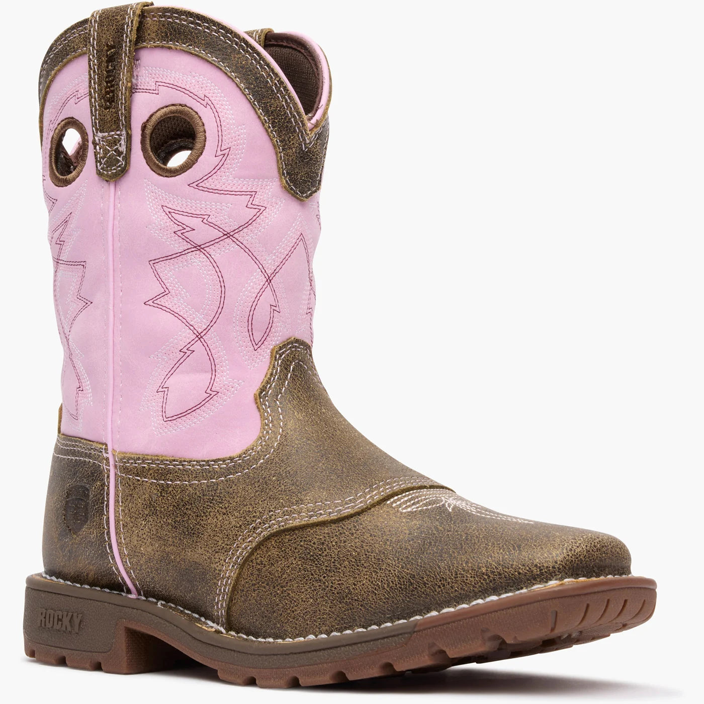 Rocky Little Kid's Legacy 32 Western Boot - Brown/Pink RKW0408C