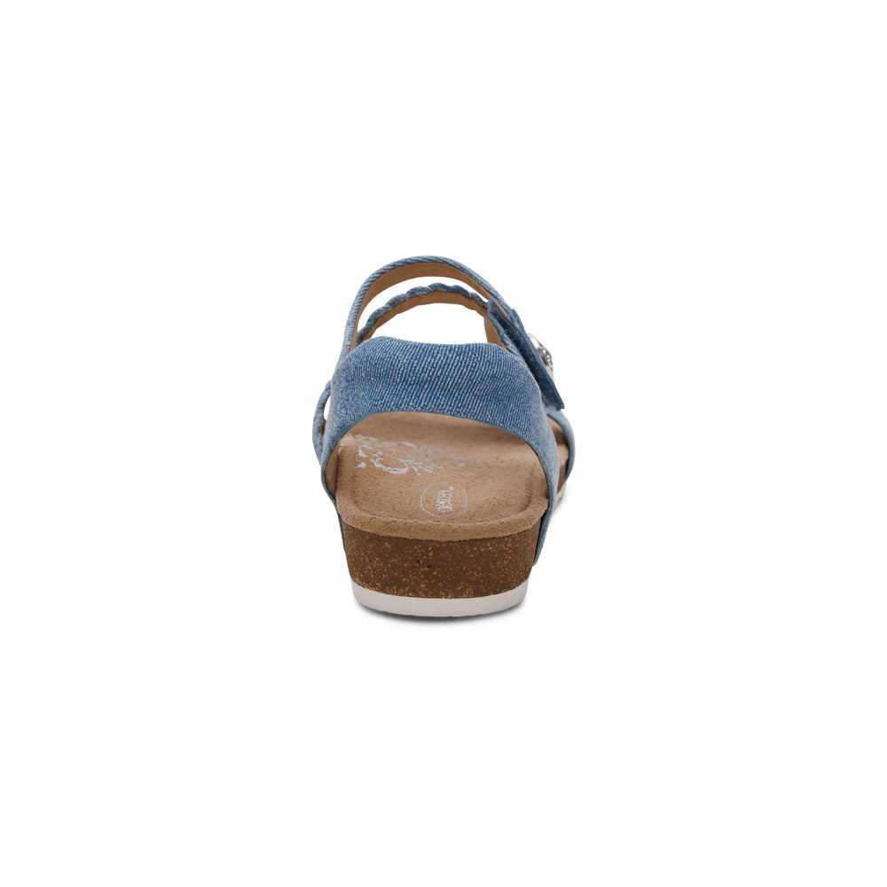 Aetrex Women's Jillian Braided Quarter Strap Sandal - Denim SC493
