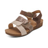 Aetrex Women's Lilly Adjustable Quarter Strap Sandal - Taupe SC562