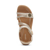 Aetrex Women's Jess Adjustable Quarter Strap Sandal - Champagne Sparkle SE208