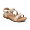 Aetrex Women's Jess Adjustable Quarter Strap Sandal - Champagne Sparkle SE208