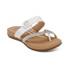 Aetrex Women's Izzy Adjustable Slide Sandal - White Sparkle SE231