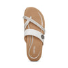 Aetrex Women's Izzy Adjustable Slide Sandal - White Sparkle SE231