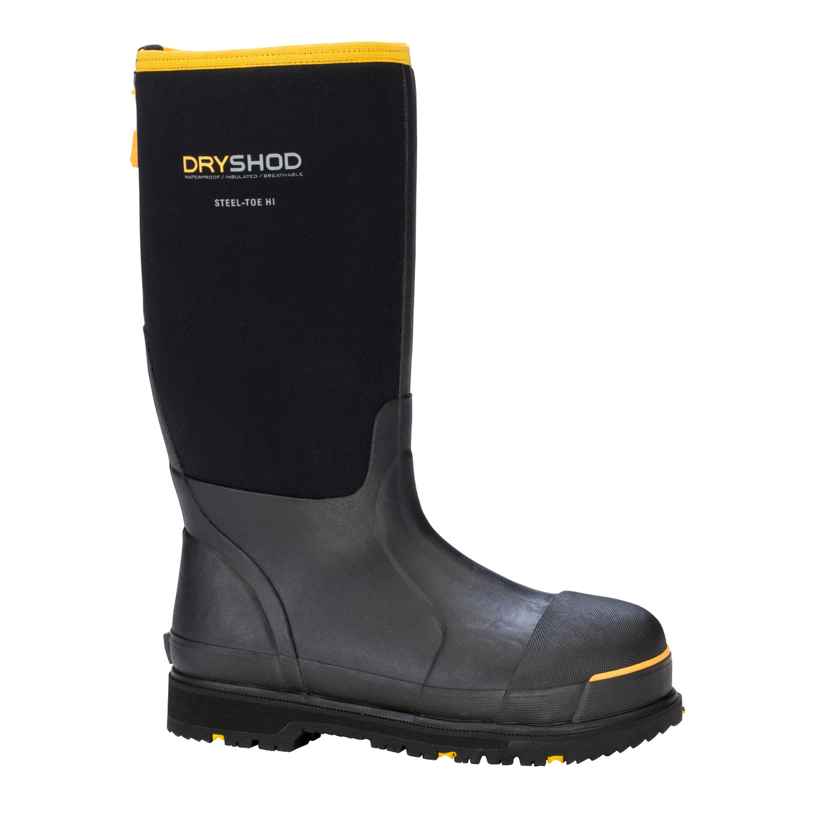 Dryshod Men's Steel-Toe Work Boot - Black/Yellow STT-UH-BK
