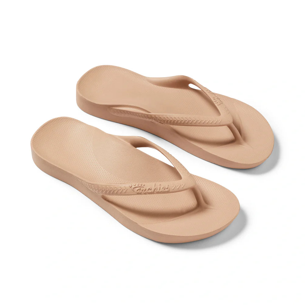 Archie Arch Support Unisex Flip Flops - Tan TAN-HAS
