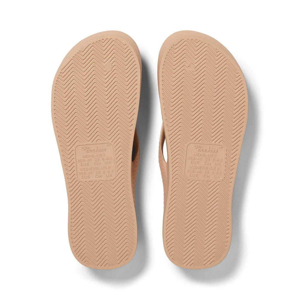 Archie Arch Support Unisex Flip Flops - Tan TAN-HAS