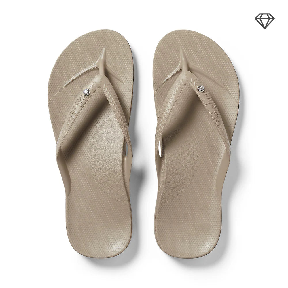 Archie Arch Support Unisex Flip Flops - Crystal Taupe TAP-DIA