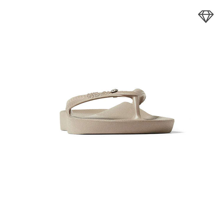 Archie Arch Support Unisex Flip Flops - Crystal Taupe TAP-DIA