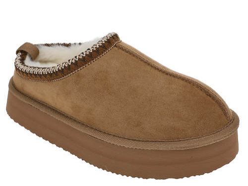 Very G Women's Charlie Slip On Platform Slippers - Tan VGFL0048-251