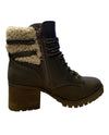 Very G Women's Olivia 2 Sherpa Lace Up Bootie - Chocolate VGLB0335