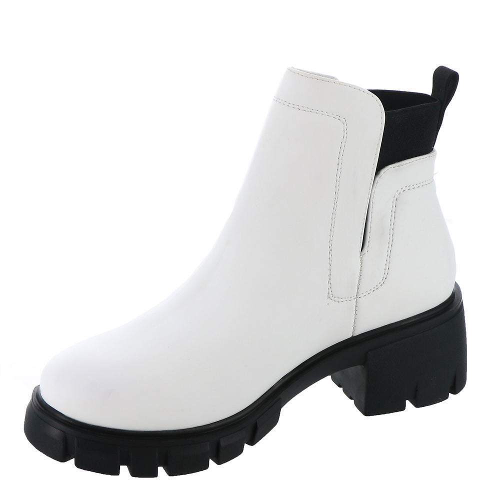 Very G Women's Dana Chunky Heel Boot - White VGLB0356