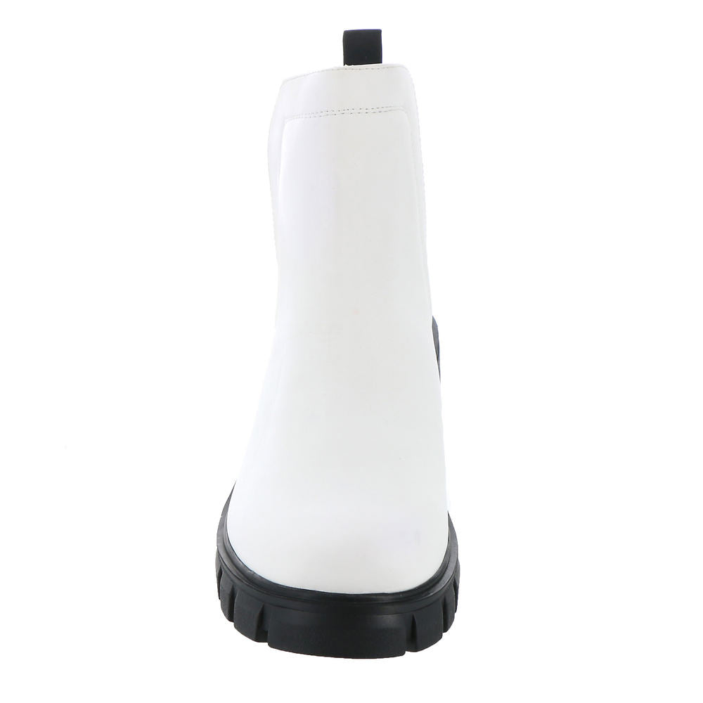 Very G Women's Dana Chunky Heel Boot - White VGLB0356