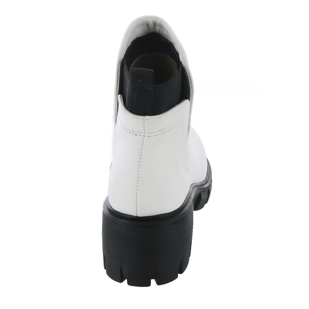 Very G Women's Dana Chunky Heel Boot - White VGLB0356