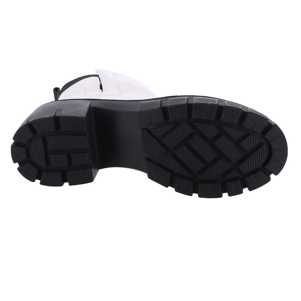 Very G Women's Dana Chunky Heel Boot - White VGLB0356