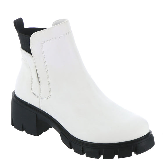 Very G Women's Dana Chunky Heel Boot - White VGLB0356