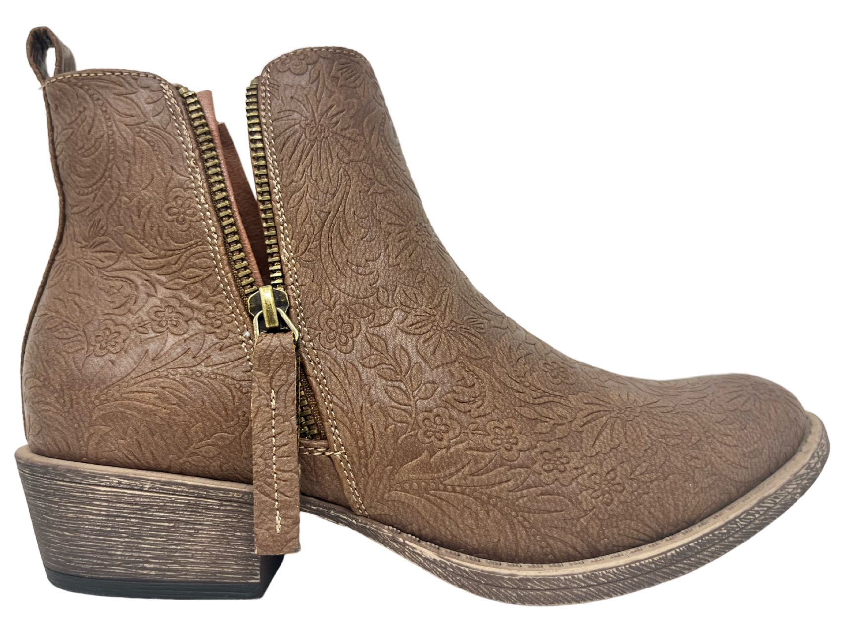 Very G Women's Chisel Ankle Bootie Tan VGLB0380