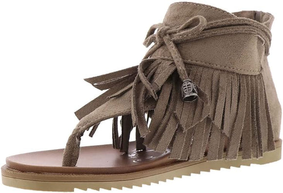 Very G Women's I See You Fringe Thong Sandal - Taupe VGSA0191