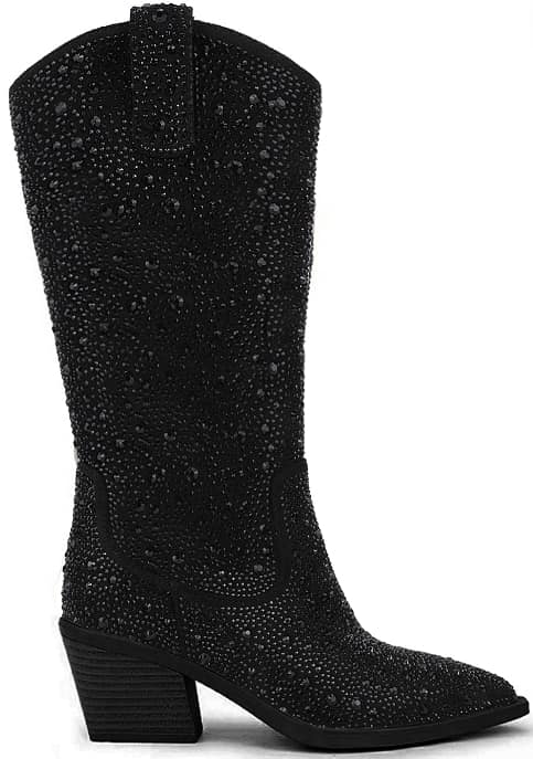 Pewter rhinestone boots best sale