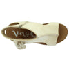 Very G Women's Rancher Peep Toe Wedge Sandal - Cream VGWS0041