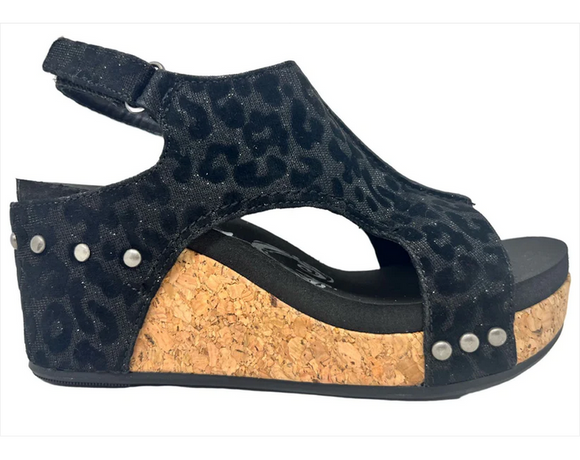 Very G Women's Amara Wedge Sandal - Black Leopard VGWS0070-960