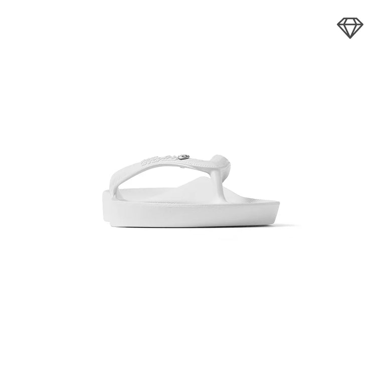 Archie Arch Support Unisex Flip Flops - Crystal White WHT-DIA