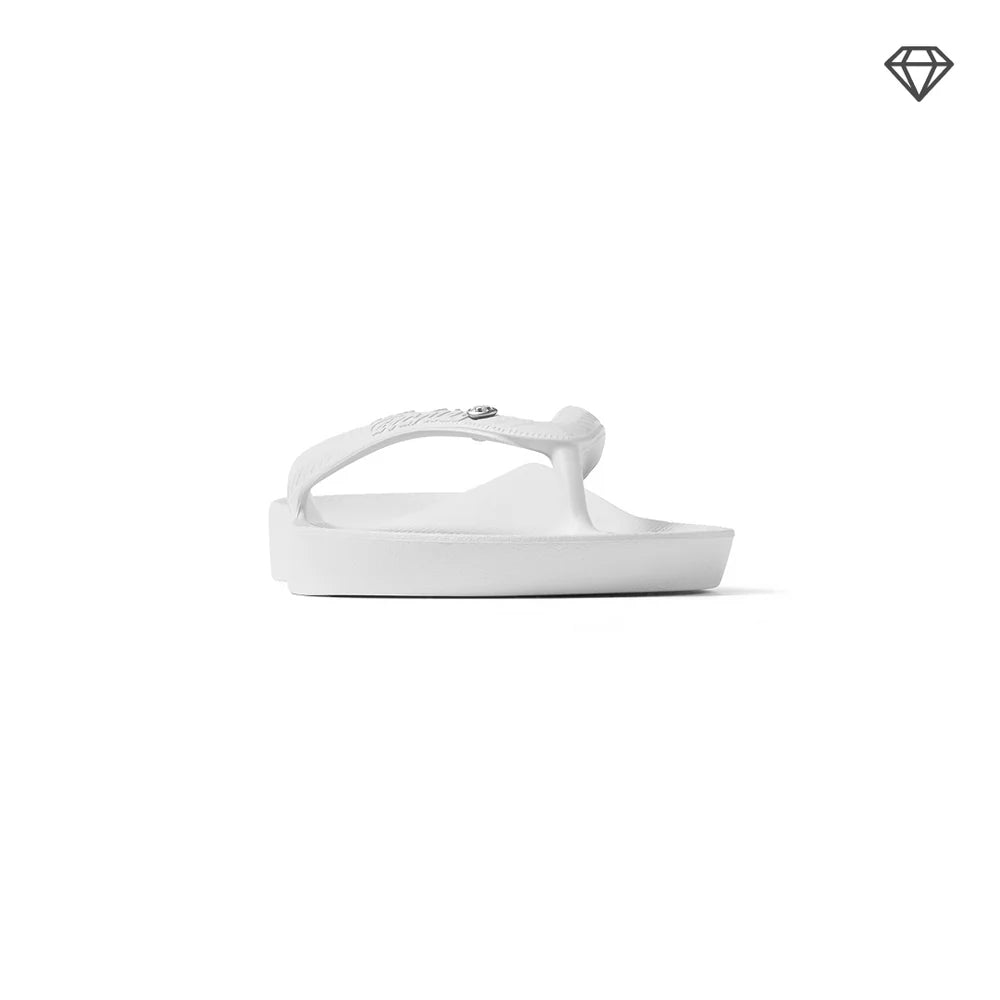 Archie Arch Support Unisex Flip Flops - Crystal White WHT-DIA
