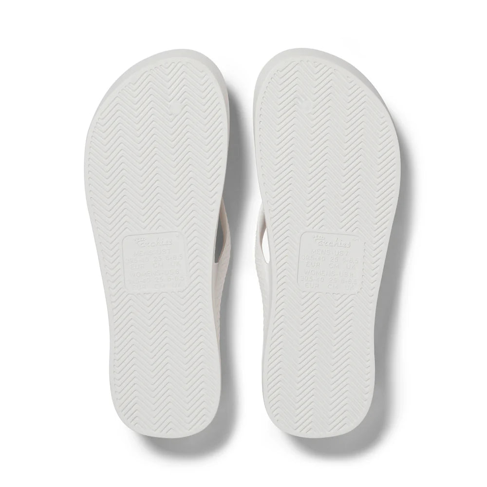 Archie Arch Support Unisex Flip Flops - White WHT-HAS