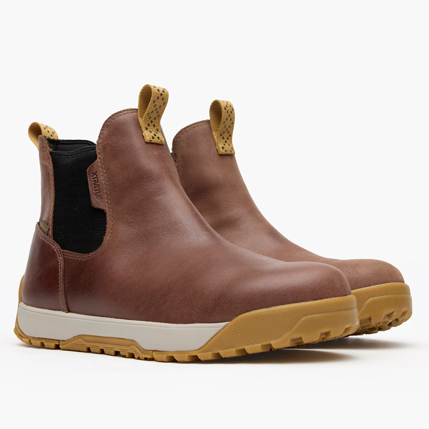 XtraTuf Men's Waterproof Leather Ankle Deck Boot - Earth Brown XMABL900