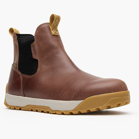 XtraTuf Men's Waterproof Leather Ankle Deck Boot - Earth Brown XMABL900