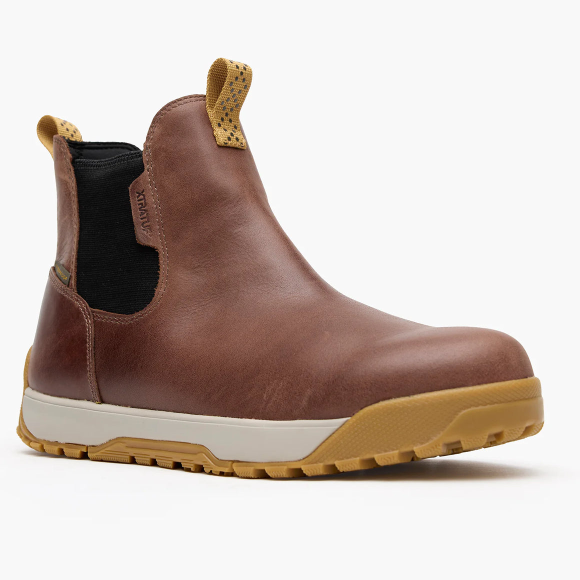 XtraTuf Men's Waterproof Leather Ankle Deck Boot - Earth Brown XMABL900