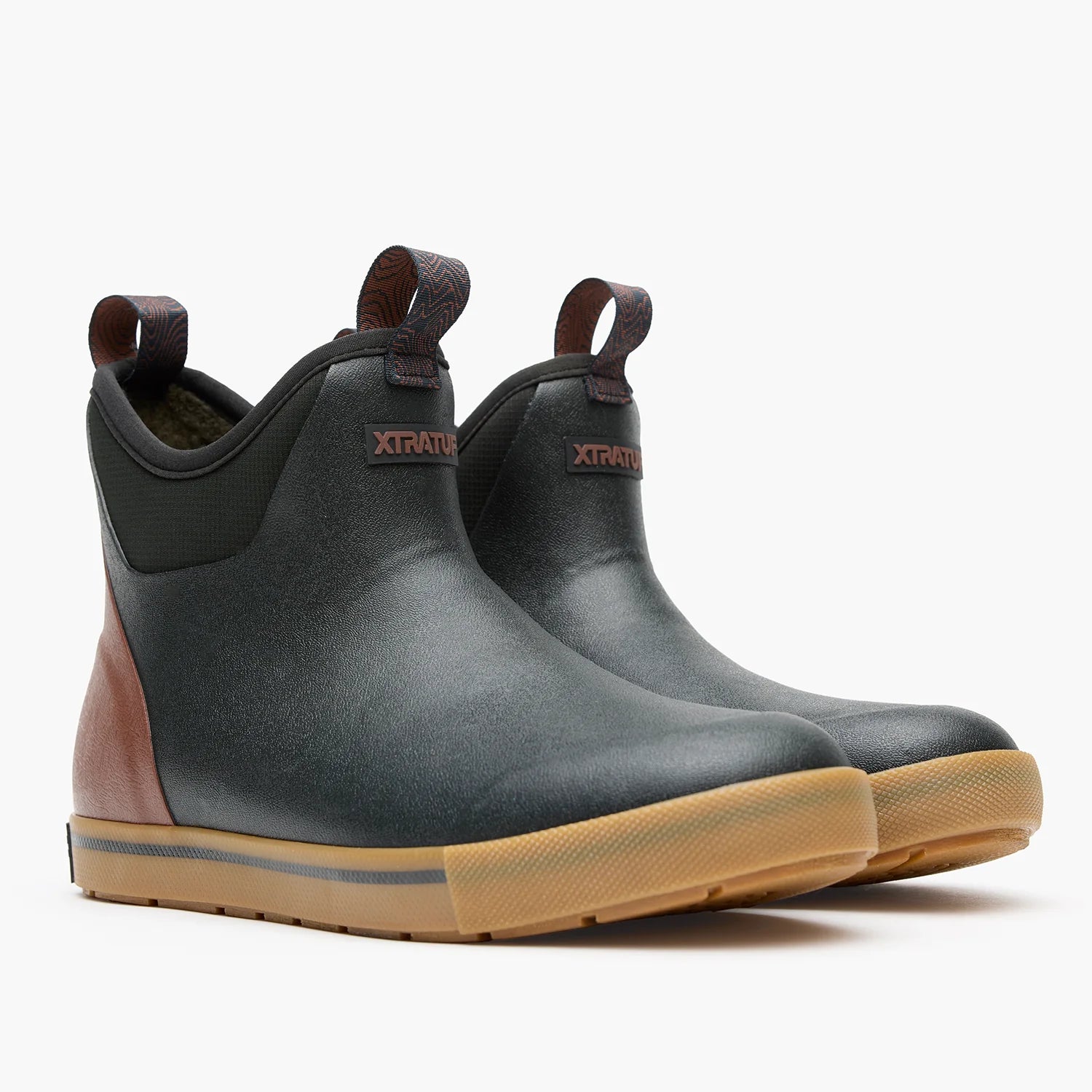 XtraTuf Men's 6" Camp Fleece-Lined Ankle Deck Boot - Black XMADBC00