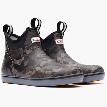 XtraTuf Women's 6" Ankle Deck Boot Black Camo XWAB002