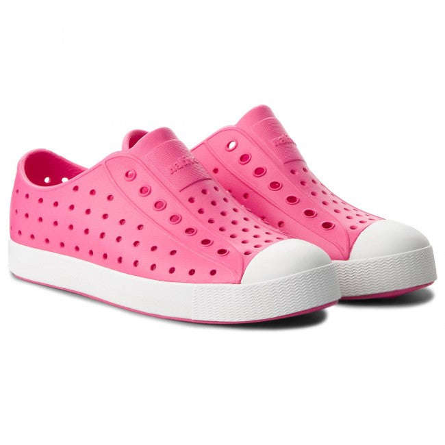 Native Junior's Jefferson Sneaker - Hollywood Pink/Shell White 12100100-5626 - ShoeShackOnline