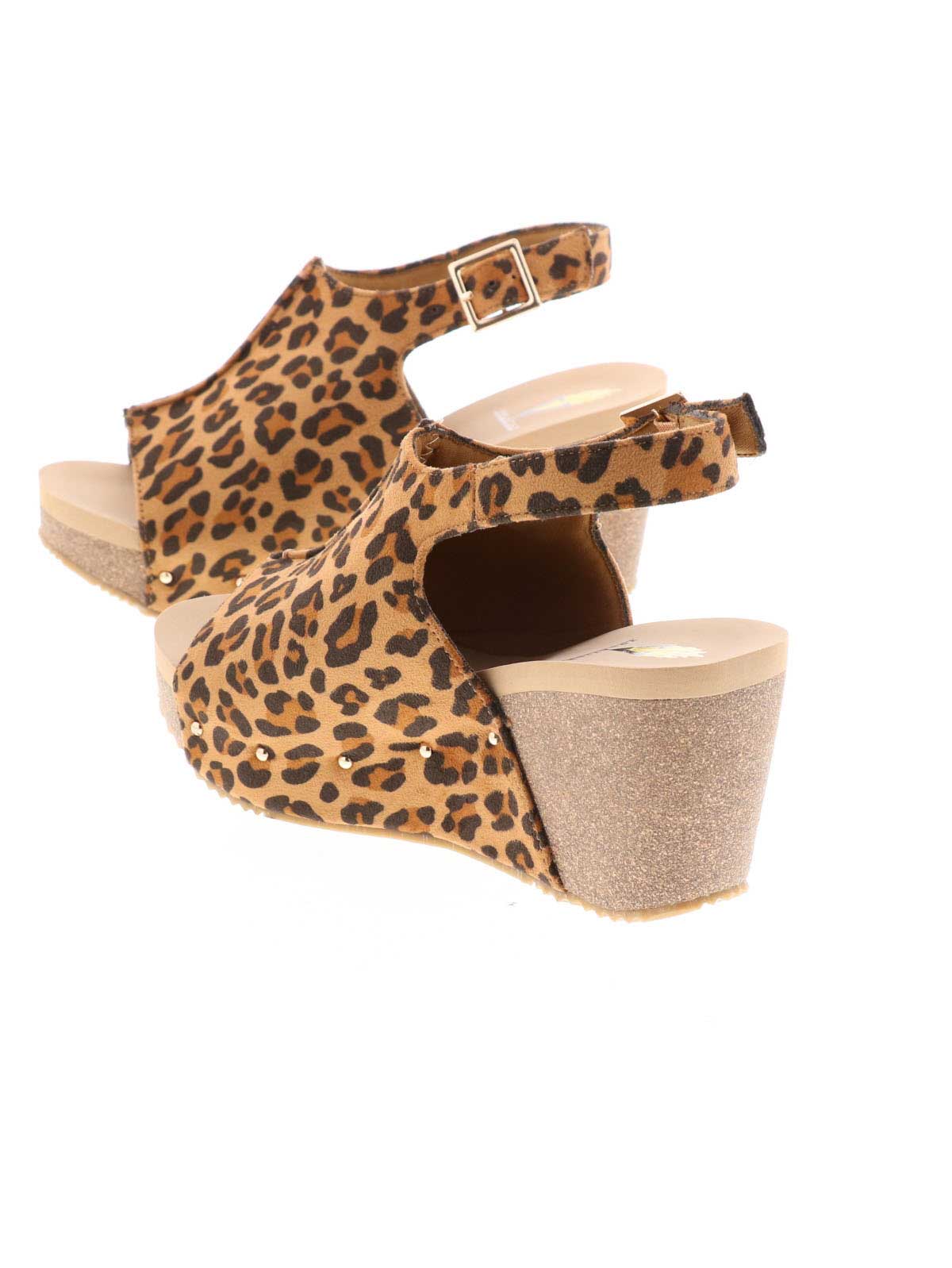 Volatile Women's Division Wedge Sandal - Tan/Leopard