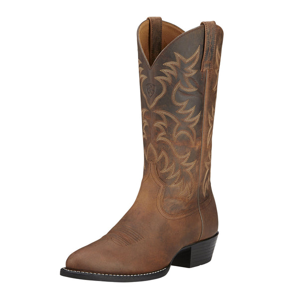 Ariat Men's 13" Heritage R Toe Western Boots - Distressed Brown 10002204 - ShoeShackOnline