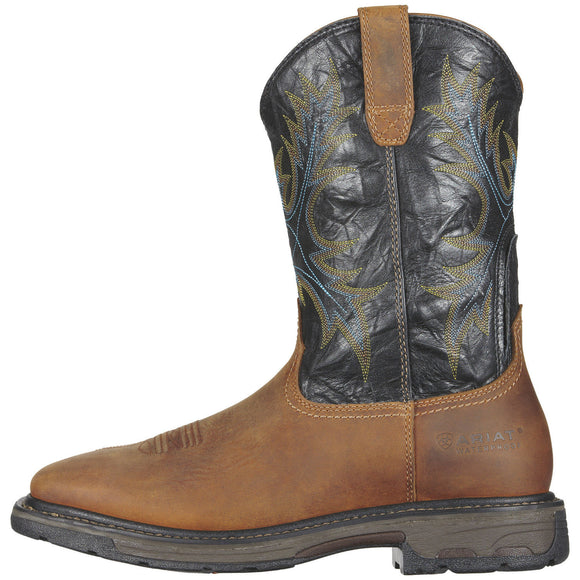 Ariat Men's 11" Workhog WP Steel Toe Work Boot - Aged Bark/Black 10010133 - ShoeShackOnline