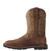Ariat Men's 10" Groundbreaker Square Toe Pull-On Work Boots - Brown 10020059 - ShoeShackOnline