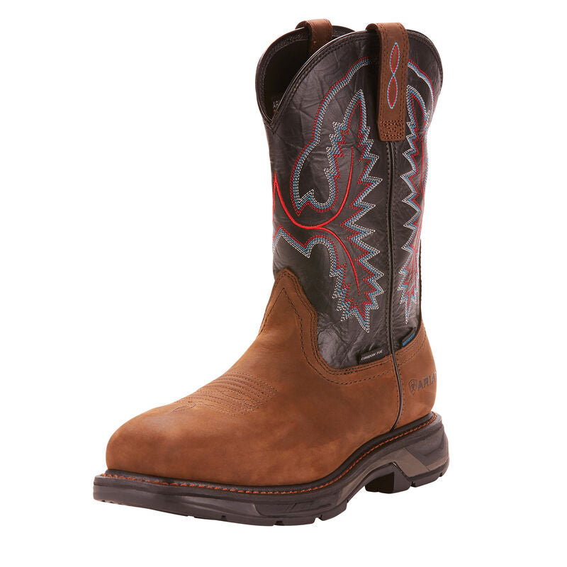 Ariat Men's 11" Workhog XT Waterproof Carbon Toe Work Boot - Oily Distressed Brown 10024968