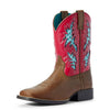Ariat Kid's 8" Cowboy VentTEK Western Boot - Brown/Hot Pink 10031489 - ShoeShackOnline