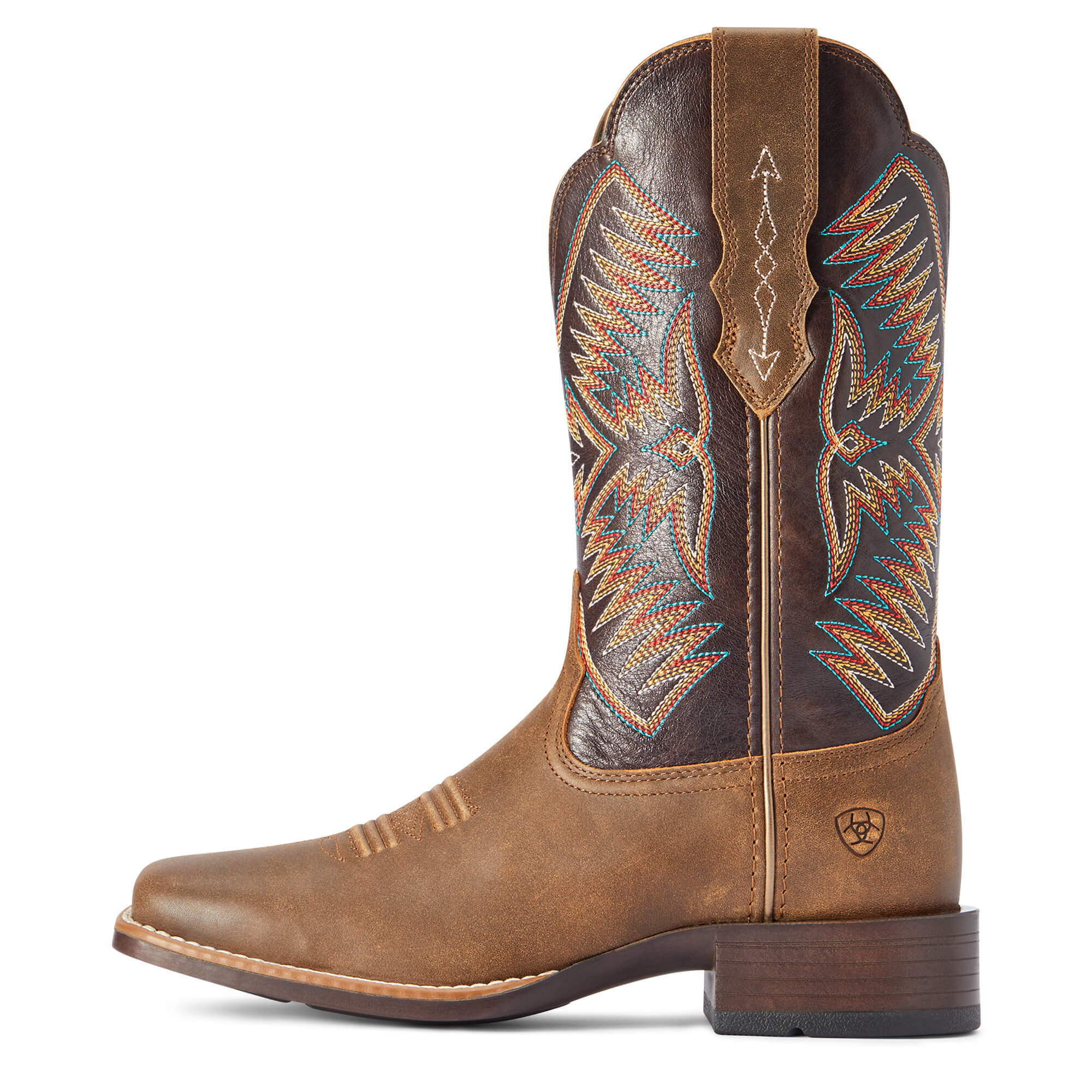 Ariat Women's 11" Odessa StretchFit Western Boot - Fateful Brown/Burnished Pewter 10042386