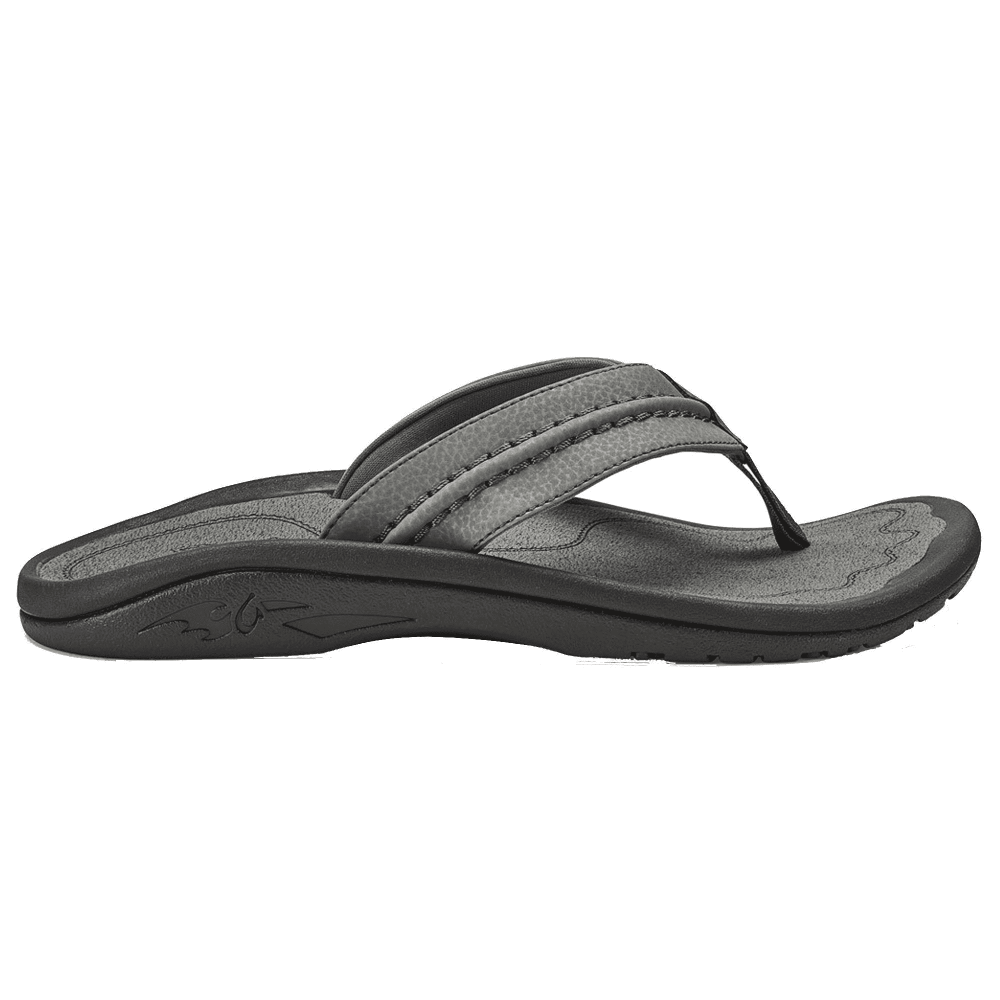 Olukai Men's Hokua Flip Flop - Charcoal/Charcoal 10161-2626