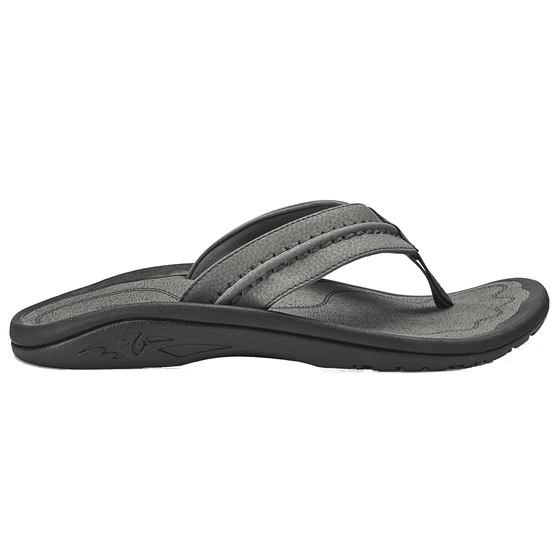 Olukai Men's Hokua Flip Flop - Charcoal/Charcoal 10161-2626